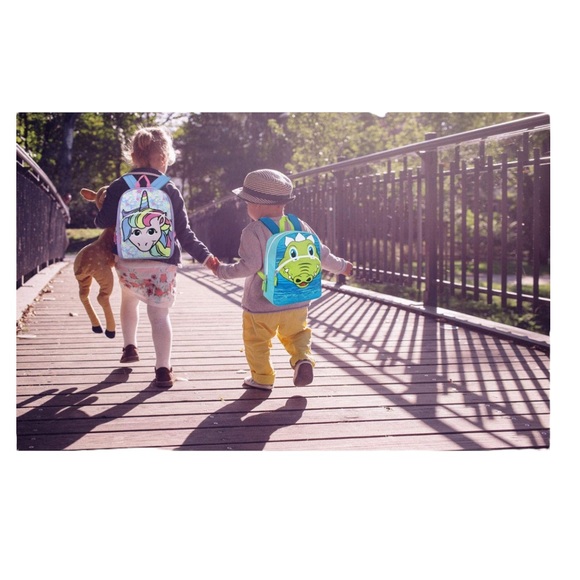 Rainbow Unicorn Backpack Travel School Adjustable Padded Straps Kids Purple Blue - Picture 7 of 8